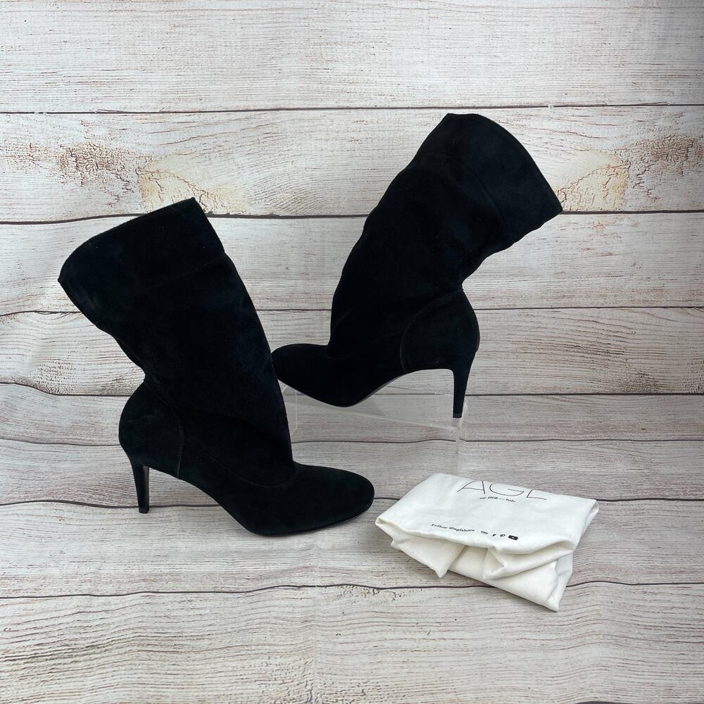 AGL Attilio Giusti Leombruni Michelle Womens EU 40 US 10 Ankle Booties Black Sue